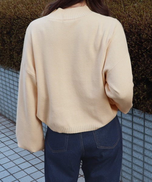 PairPair（ペアペア）の「ローズ刺繍ハイネックニットプルオーバー（ニット/セーター・レディース・モカ/ライトピンク/アイボリー/ブラック・FREE）」の9枚目の写真