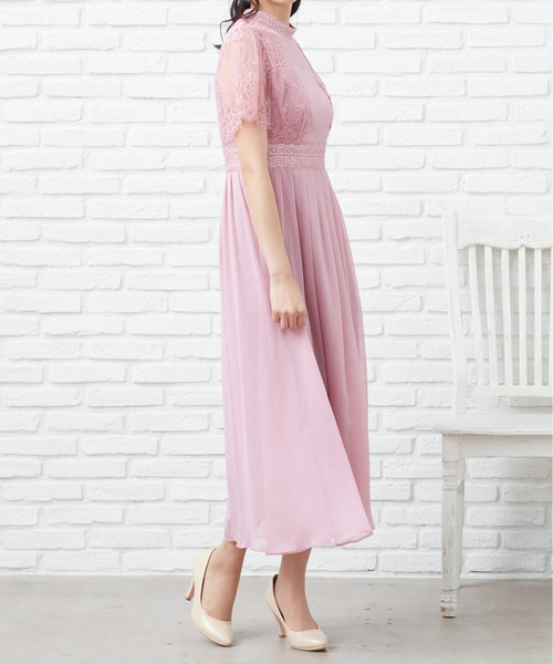 CARETTE(カレット)の「レースと楊流シフォンのロングドレス(ドレス・レディース・ネイビー/ターコイズブルー/ピンク・9号/13号/11号)」の11枚目の写真