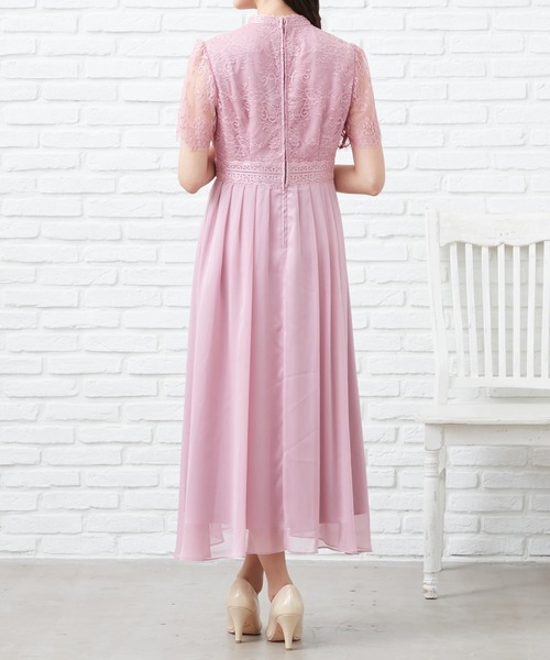 CARETTE(カレット)の「レースと楊流シフォンのロングドレス(ドレス・レディース・ネイビー/ターコイズブルー/ピンク・9号/13号/11号)」の12枚目の写真