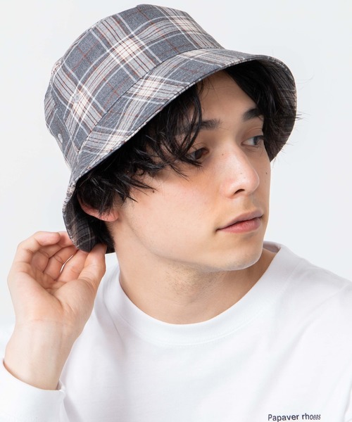 WEGO（ウィゴー）の「WEGO/チェックバケットハット（ハット・メンズ・ベージュ/グレー・FREE）」の3枚目の写真
