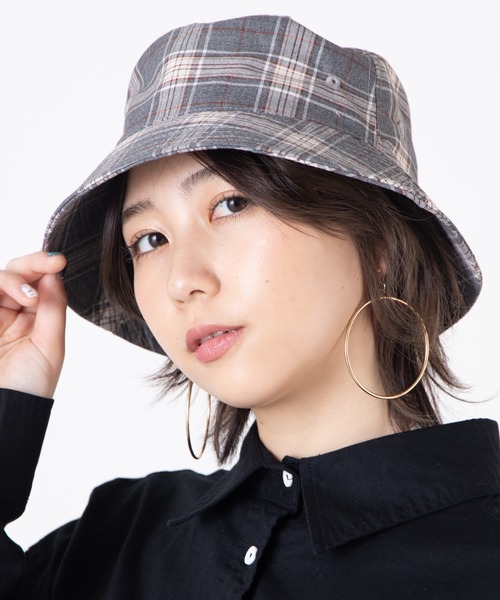 WEGO（ウィゴー）の「WEGO/チェックバケットハット（ハット・メンズ・ベージュ/グレー・FREE）」の5枚目の写真