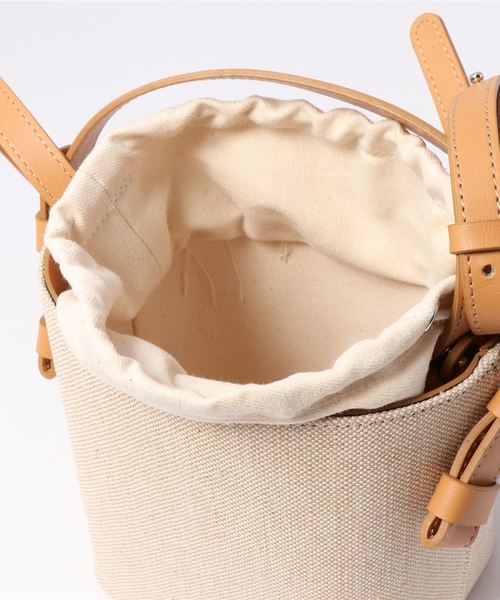 flower（フラワー）の「キャンバスバスケットバッグ（ショルダーバッグ・レディース・ベージュ/ブラウン・FREE）」の3枚目の写真