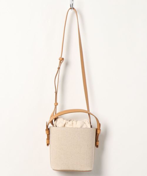 flower（フラワー）の「キャンバスバスケットバッグ（ショルダーバッグ・レディース・ベージュ/ブラウン・FREE）」の13枚目の写真