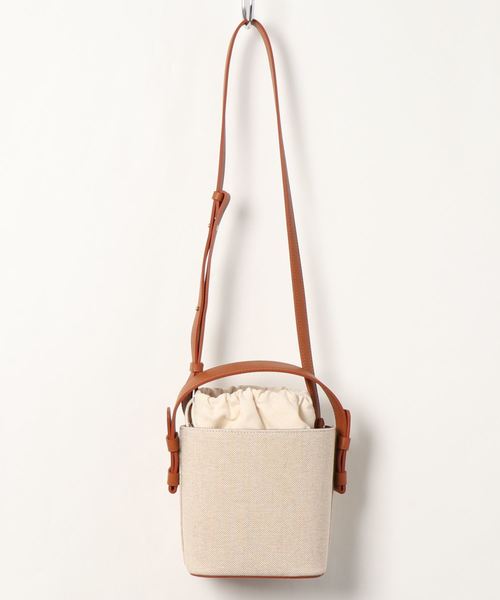 flower（フラワー）の「キャンバスバスケットバッグ（ショルダーバッグ・レディース・ベージュ/ブラウン・FREE）」の14枚目の写真