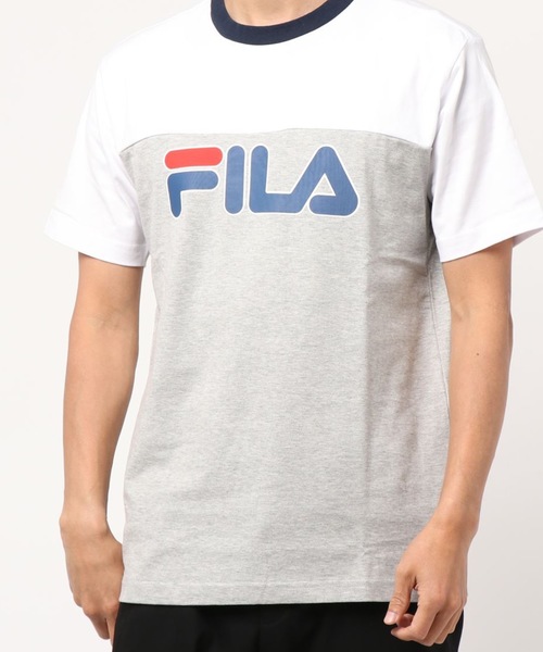 FILA GOLF(フィラゴルフ )の「【FILA:フィラゴルフ】ロゴプリントTシャツ / 半袖 ユニセックス(Tシャツ/カットソー・メンズ・ホワイト/グレー・MEDIUM/SMALL/X-LARGE/LARGE)」の1枚目の写真