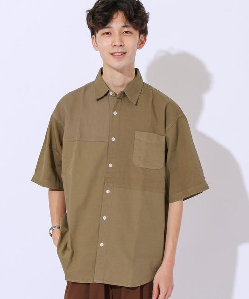 coen(コーエン)の「パッチワークオーバーダイ半袖シャツ(シャツ/ブラウス・メンズ・ベージュ/ネイビー・X-LARGE/LARGE/SMALL/MEDIUM)」の9枚目の写真