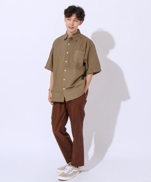 coen(コーエン)の「パッチワークオーバーダイ半袖シャツ(シャツ/ブラウス・メンズ・ベージュ/ネイビー・X-LARGE/LARGE/SMALL/MEDIUM)」の8枚目の写真