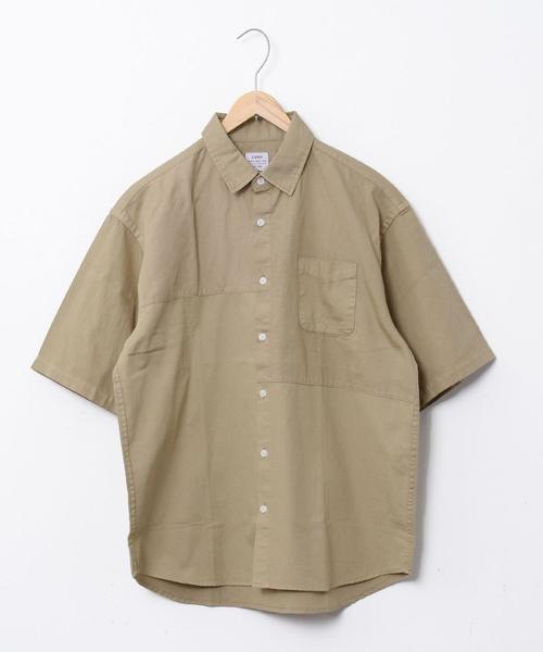 coen(コーエン)の「パッチワークオーバーダイ半袖シャツ(シャツ/ブラウス・メンズ・ベージュ/ネイビー・X-LARGE/LARGE/SMALL/MEDIUM)」の5枚目の写真