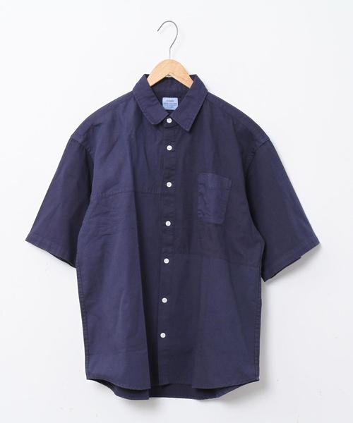 coen(コーエン)の「パッチワークオーバーダイ半袖シャツ(シャツ/ブラウス・メンズ・ベージュ/ネイビー・X-LARGE/LARGE/SMALL/MEDIUM)」の3枚目の写真