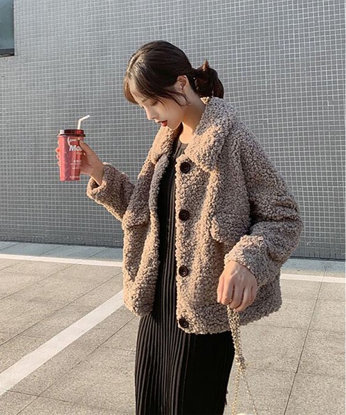 Ritzy（リッツィー）の「【RUUX】あたたか やわらか ボアコート（その他アウター・レディース・アイボリー/モカ・S/M/L/XL）」の2枚目の写真