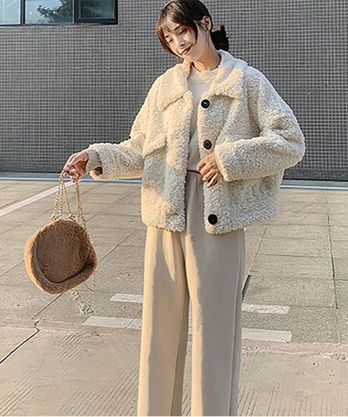 Ritzy（リッツィー）の「【RUUX】あたたか やわらか ボアコート（その他アウター・レディース・アイボリー/モカ・S/M/L/XL）」の3枚目の写真