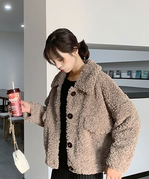 Ritzy（リッツィー）の「【RUUX】あたたか やわらか ボアコート（その他アウター・レディース・アイボリー/モカ・S/M/L/XL）」の5枚目の写真