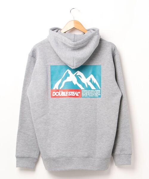 DOUBLE STEAL(ダブルスティール)の「MOUNTAIN 裏起毛パーカー(パーカー・メンズ・グレー系その他2/ブラック系その他/ホワイト/グレー系その他/ブラック系その他2・MEDIUM/X-LARGE/LARGE)」の6枚目の写真