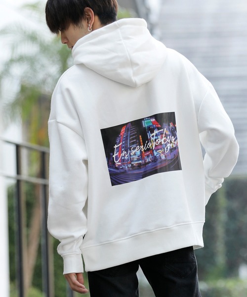 En serio TOKYO（エンソリオトーキョー）の「ボリューム 裏起毛 / ビッグシルエット プルオーバー フーディー パーカー 【FAST TOWN】（パーカー・メンズ・ブラック/ベージュ/グレー/オフホワイト・LL/M/L）」の19枚目の写真