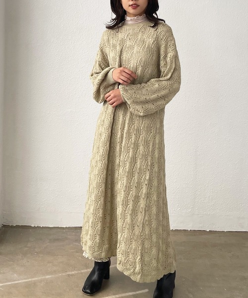 セール ダブルフェイス透かし編みレースワンピース ワンピース Shelly Island シェリーアイランド のファッション通販 Zozotown