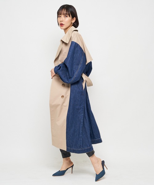 SPIRALGIRL（スパイラルガール）の「デニムドッキングトレンチコート（トレンチコート・レディース・ベージュ・FREE）」の2枚目の写真