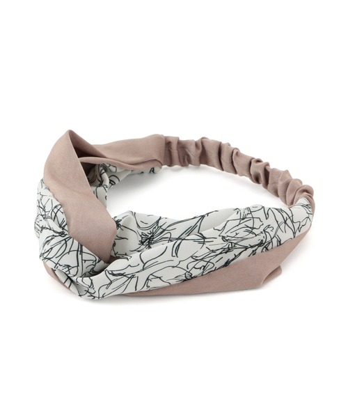 ROPE' PICNIC（ロペピクニック）の「アーティフラワーコンビヘアターバン（ヘアバンド・レディース・ベージュ/ネイビー・FREE）」の2枚目の写真