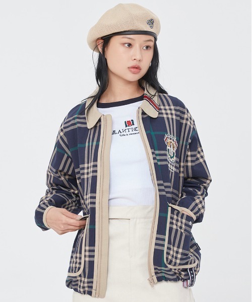 ROMANTIC CROWN（ロマンティッククラウン）の「【ROMANTIC CROWN】CLASSIC CHECK JACKET / ロマンティッククラウン クラシック チェック ジャケット（ブルゾン・メンズ・オートミール/ネイビー・MEDIUM/SMALL/X-LARGE/LARGE）」の16枚目の写真