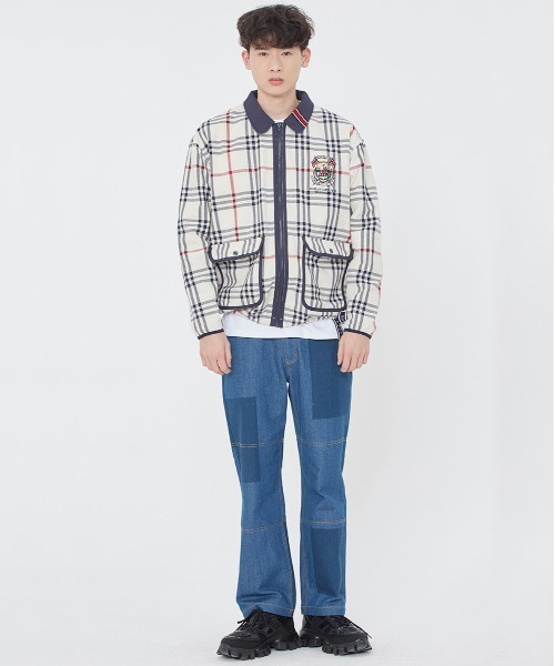 ROMANTIC CROWN（ロマンティッククラウン）の「【ROMANTIC CROWN】CLASSIC CHECK JACKET / ロマンティッククラウン クラシック チェック ジャケット（ブルゾン・メンズ・オートミール/ネイビー・MEDIUM/SMALL/X-LARGE/LARGE）」の5枚目の写真