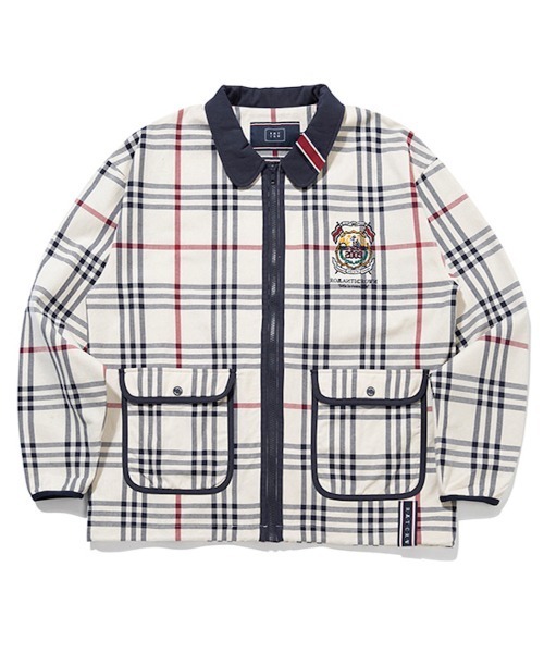 ROMANTIC CROWN（ロマンティッククラウン）の「【ROMANTIC CROWN】CLASSIC CHECK JACKET / ロマンティッククラウン クラシック チェック ジャケット（ブルゾン・メンズ・オートミール/ネイビー・MEDIUM/SMALL/X-LARGE/LARGE）」の9枚目の写真