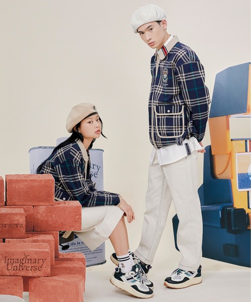 ROMANTIC CROWN（ロマンティッククラウン）の「【ROMANTIC CROWN】CLASSIC CHECK JACKET / ロマンティッククラウン クラシック チェック ジャケット（ブルゾン・メンズ・オートミール/ネイビー・MEDIUM/SMALL/X-LARGE/LARGE）」の3枚目の写真