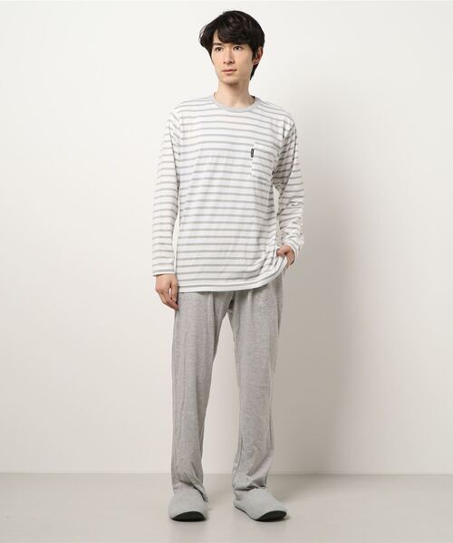 セール コムシコムサ メンズルームウェア セットアップ 長袖長パンツ 天竺ボーダー ルームウェア パジャマ Comme Ci Comme Ca コムシコムサ のファッション通販 Zozotown