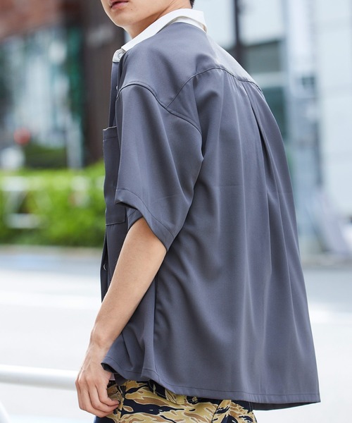 Mark Gonzales（マーク・ゴンザレス）の「Mark Gonzales/マークゴンザレス MONO-MART別注 オーバーサイズ クレリック ピスネーム半袖ワークシャツ（シャツ/ブラウス・メンズ・ブルー系その他2/ベージュ系その他/ブルー系その他/ホワイト系その他/グレー系その他・FREE）」の21枚目の写真