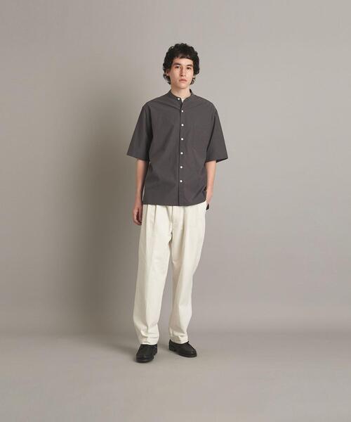 高級★極美品◎スティーブンアラン　バンドカラーシャツ　ライトベージュ BEAUTY&YOUTH UNITED ARROWS｜<Steven Alan> 100/2 シルキー