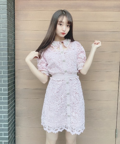 Swankiss スワンキス♡ホワイトワンピース♡量産型 バレエコア ガーリー Swankiss（スワンキス）の「SX frill lace sheer O/P