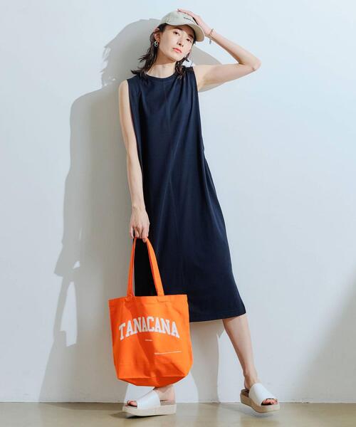 green label relaxing（グリーンレーベルリラクシング）の「[ Tanacana (タナカーナ) ] SC ロゴ トートバッグ（トートバッグ・レディース・ブラック/オレンジ/ナチュラル・FREE）」の8枚目の写真