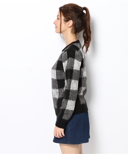 CIAOPANIC(チャオパニック)の「【Ciaopanic】起毛ブロックチェックPO(ニット/セーター・レディース・ブラック/レンガ・FREE)」の4枚目の写真