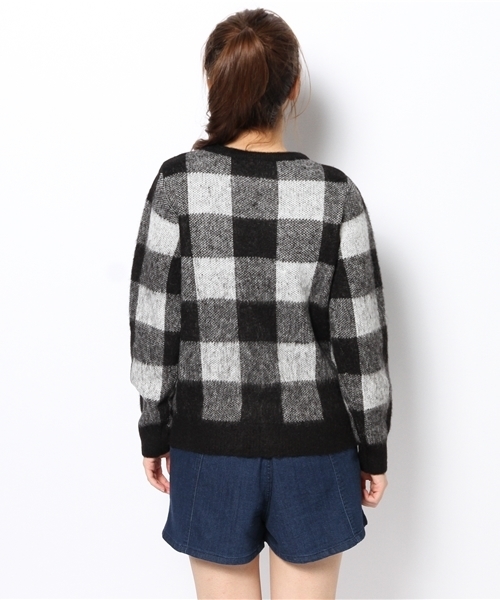 CIAOPANIC(チャオパニック)の「【Ciaopanic】起毛ブロックチェックPO(ニット/セーター・レディース・ブラック/レンガ・FREE)」の5枚目の写真