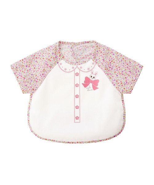 MIKI HOUSE（ミキハウス）の「袖つきエプロン（マグ/哺乳瓶/お食事グッズ・キッズ・サックスブルー/ピンク・ONE SIZE）」の4枚目の写真