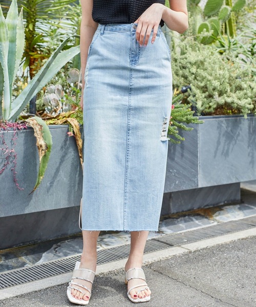 LIPSERVICE（リップサービス）の「DEEPスリットdenimスカート（デニムスカート・レディース・ホワイト/ブルー系その他/イエロー・S/M）」の8枚目の写真