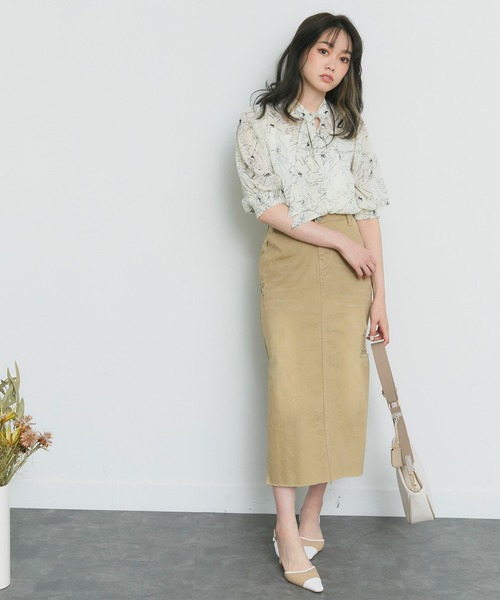 LIPSERVICE（リップサービス）の「DEEPスリットdenimスカート（デニムスカート・レディース・ホワイト/ブルー系その他/イエロー・S/M）」の10枚目の写真