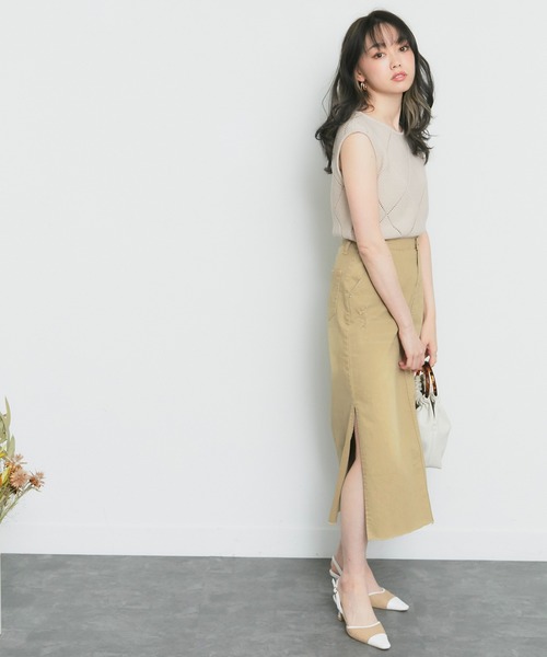 LIPSERVICE（リップサービス）の「DEEPスリットdenimスカート（デニムスカート・レディース・ホワイト/ブルー系その他/イエロー・S/M）」の14枚目の写真