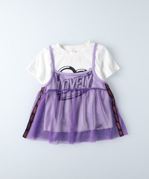 TEG TEG(テグテグ)の「【TEGTEG lovely2】 キャミレイヤードTシャツ(Tシャツ/カットソー・キッズ・ホワイト/イエロー・105/140/120/155/130)」の2枚目の写真