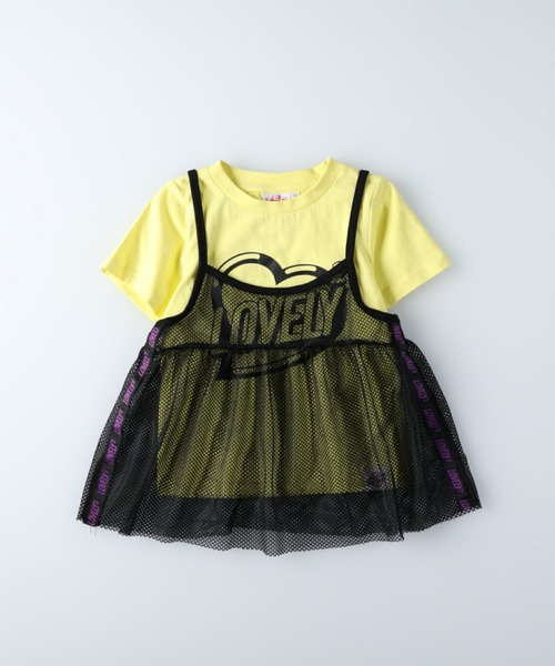 TEG TEG(テグテグ)の「【TEGTEG lovely2】 キャミレイヤードTシャツ(Tシャツ/カットソー・キッズ・ホワイト/イエロー・105/140/120/155/130)」の1枚目の写真