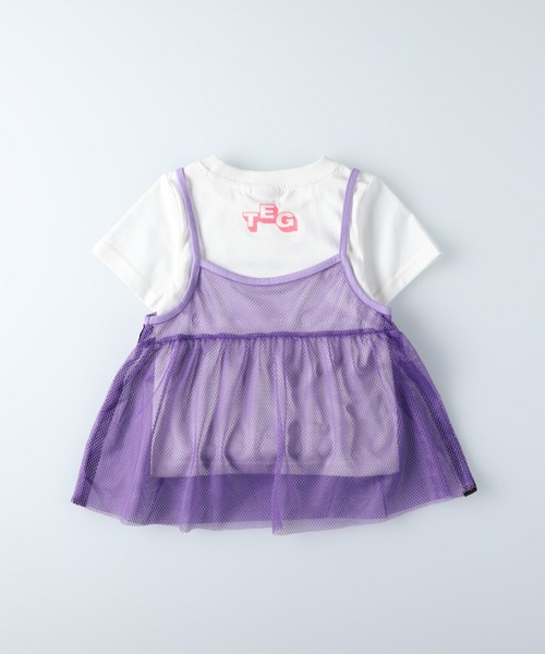 TEG TEG(テグテグ)の「【TEGTEG lovely2】 キャミレイヤードTシャツ(Tシャツ/カットソー・キッズ・ホワイト/イエロー・105/140/120/155/130)」の6枚目の写真