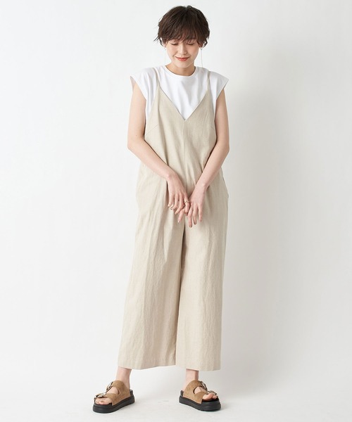 un dix cors(アンディコール)の「旬のレイヤードスタイルが完成 キャミオールインワン(つなぎ/オールインワン・レディース・ブラック/ベージュ・FREE)」の17枚目の写真