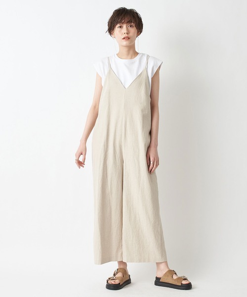 un dix cors(アンディコール)の「旬のレイヤードスタイルが完成 キャミオールインワン(つなぎ/オールインワン・レディース・ブラック/ベージュ・FREE)」の21枚目の写真