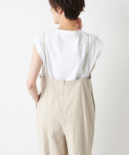 un dix cors(アンディコール)の「旬のレイヤードスタイルが完成 キャミオールインワン(つなぎ/オールインワン・レディース・ブラック/ベージュ・FREE)」の9枚目の写真