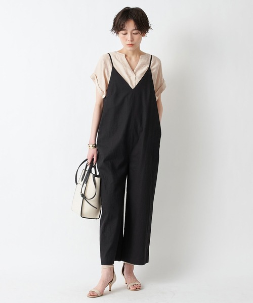 un dix cors(アンディコール)の「旬のレイヤードスタイルが完成 キャミオールインワン(つなぎ/オールインワン・レディース・ブラック/ベージュ・FREE)」の19枚目の写真