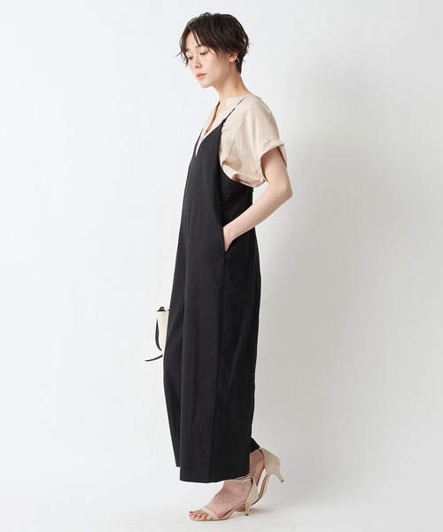 un dix cors(アンディコール)の「旬のレイヤードスタイルが完成 キャミオールインワン(つなぎ/オールインワン・レディース・ブラック/ベージュ・FREE)」の4枚目の写真