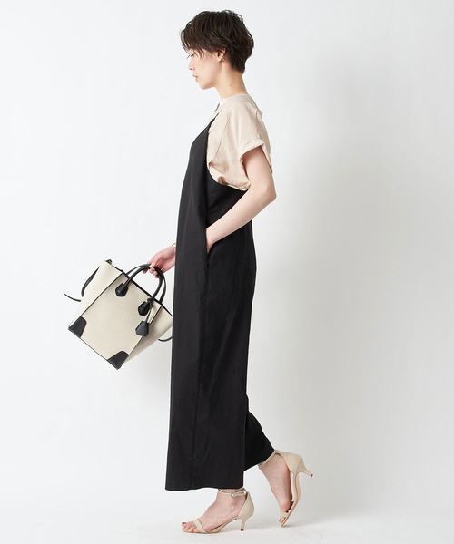 un dix cors(アンディコール)の「旬のレイヤードスタイルが完成 キャミオールインワン(つなぎ/オールインワン・レディース・ブラック/ベージュ・FREE)」の8枚目の写真