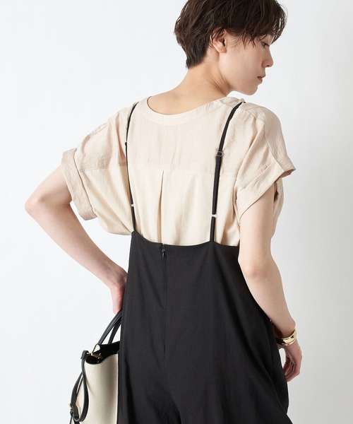 un dix cors(アンディコール)の「旬のレイヤードスタイルが完成 キャミオールインワン(つなぎ/オールインワン・レディース・ブラック/ベージュ・FREE)」の3枚目の写真