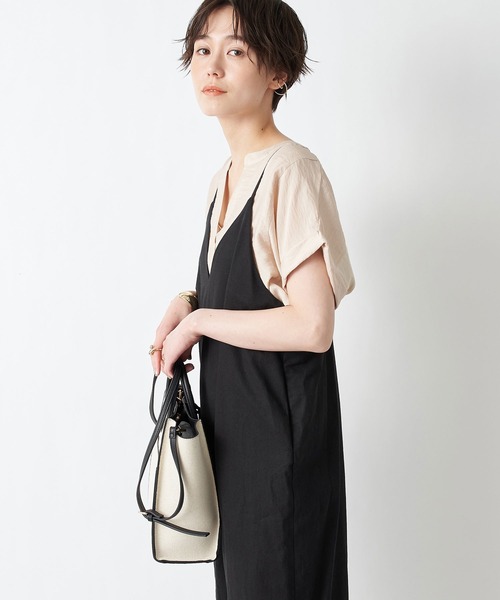 un dix cors(アンディコール)の「旬のレイヤードスタイルが完成 キャミオールインワン(つなぎ/オールインワン・レディース・ブラック/ベージュ・FREE)」の7枚目の写真