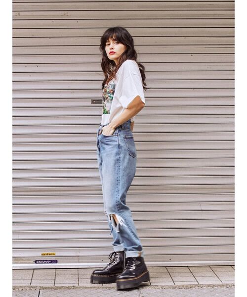 jouetie（ジュエティ）の「フラワーフィルム BIG Tシャツ（Tシャツ/カットソー・レディース・オフホワイト/ブラック/グリーン・MEDIUM）」の10枚目の写真