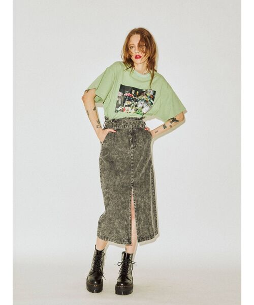 jouetie（ジュエティ）の「フラワーフィルム BIG Tシャツ（Tシャツ/カットソー・レディース・オフホワイト/ブラック/グリーン・MEDIUM）」の11枚目の写真