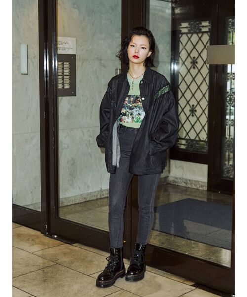 jouetie（ジュエティ）の「フラワーフィルム BIG Tシャツ（Tシャツ/カットソー・レディース・オフホワイト/ブラック/グリーン・MEDIUM）」の20枚目の写真